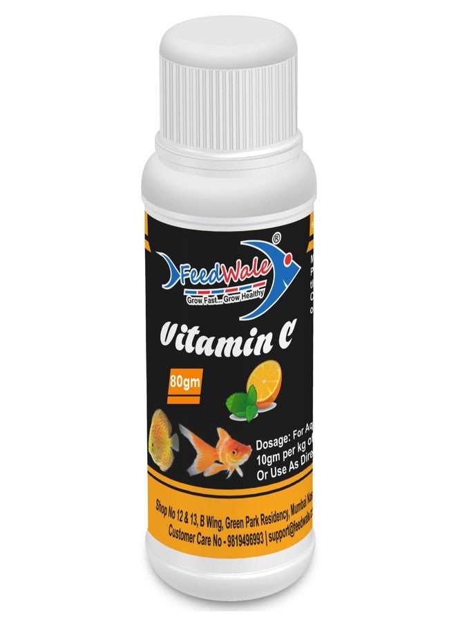 FeedWale Aquarium Vitamin C 80gm Fish Feed Supplement | Boost Immunity, Growth & Disease Resistance | for Goldfish, Koi, Betta, Guppy & All Ornamental Fish | Anti-Stress Fish Vitamin Powder - Image 2
