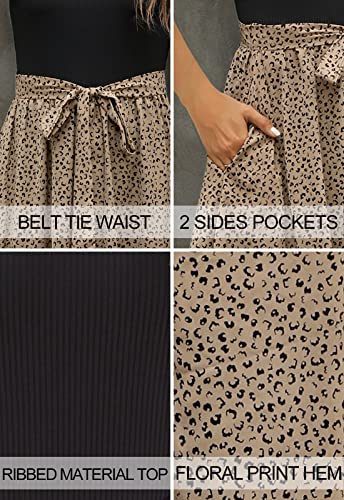 Zattcas Women 2025 Summer Dresses Short Sleeve Ribbed Teacher Church Modest Business Casual Work Outfits Midi Dress with Pockets Blackww L - Image 5