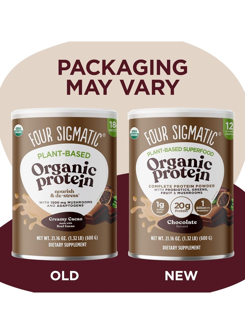 Four Sigmatic Plant-Based Organic Protein with Mushrooms & Adaptogens, Creamy Cacao, 1.32 Lbs packaging may vary - Image 4