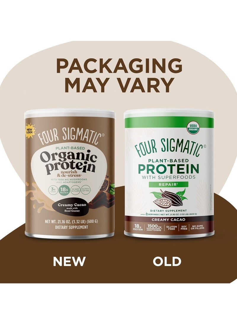 Four Sigmatic - Organic Plant Based Protein Powder Creamy Cacao Protein with Lion's Mane - Image 1