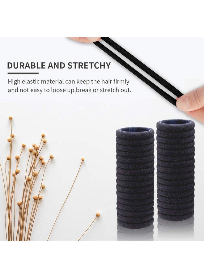 elina Elina Black Hair Ties Soft Premium Elastic No Damage Seamless Ouchless Soft Stretchable Non-Slip Cotton Rubber Bands, Thick Thin Hair, Ponytail Holders, Scrunchy, Men, Women, Boys, Girls (20 Black) - Image 3