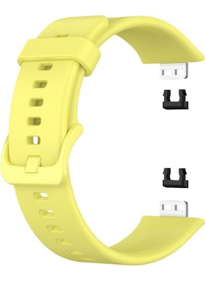 ووتش متوافق مع هواوي ووتش فيت سبشال إديشن، سوار استبدال سيليكون ناعم، مقاوم للتآكل، قابل للتهوية - اصفر - Image 1