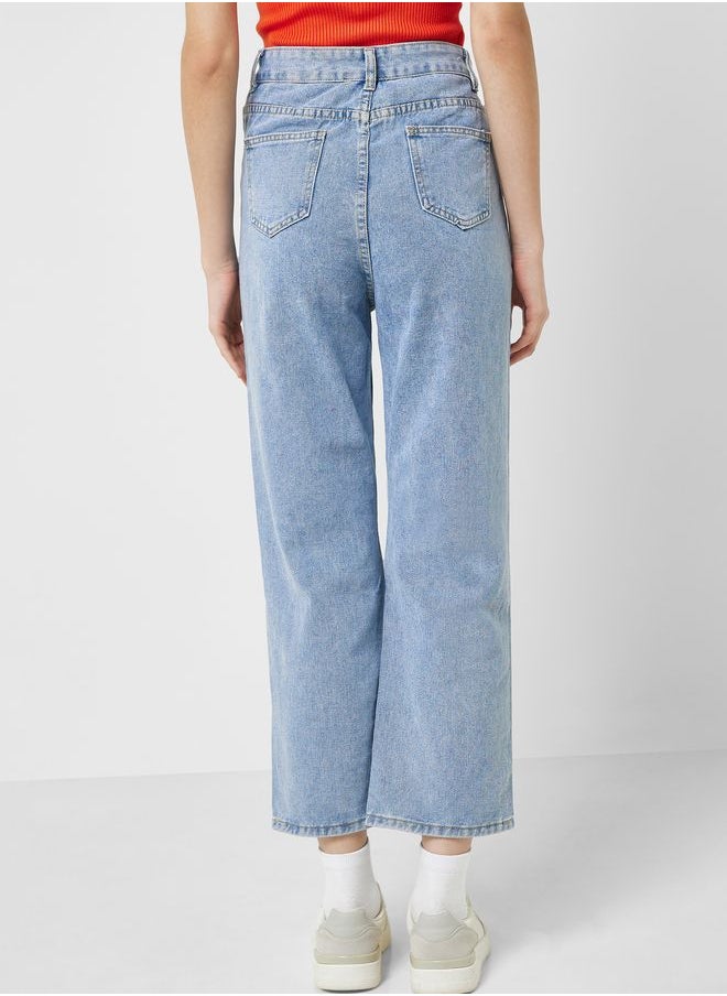 Ginger - Overlap Waist Cropped Jeans - Image 1