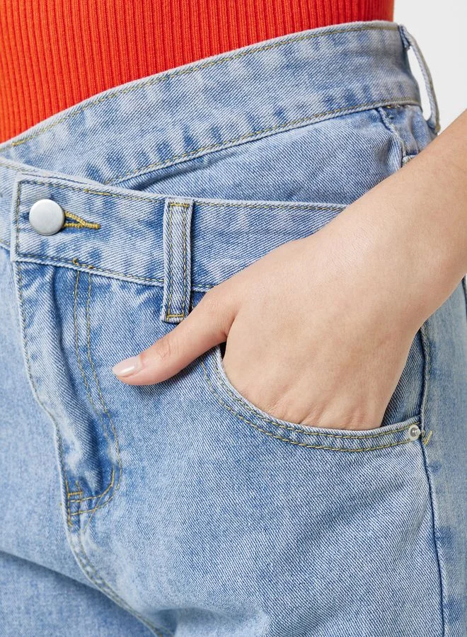 Ginger Overlap Waist Cropped Jeans