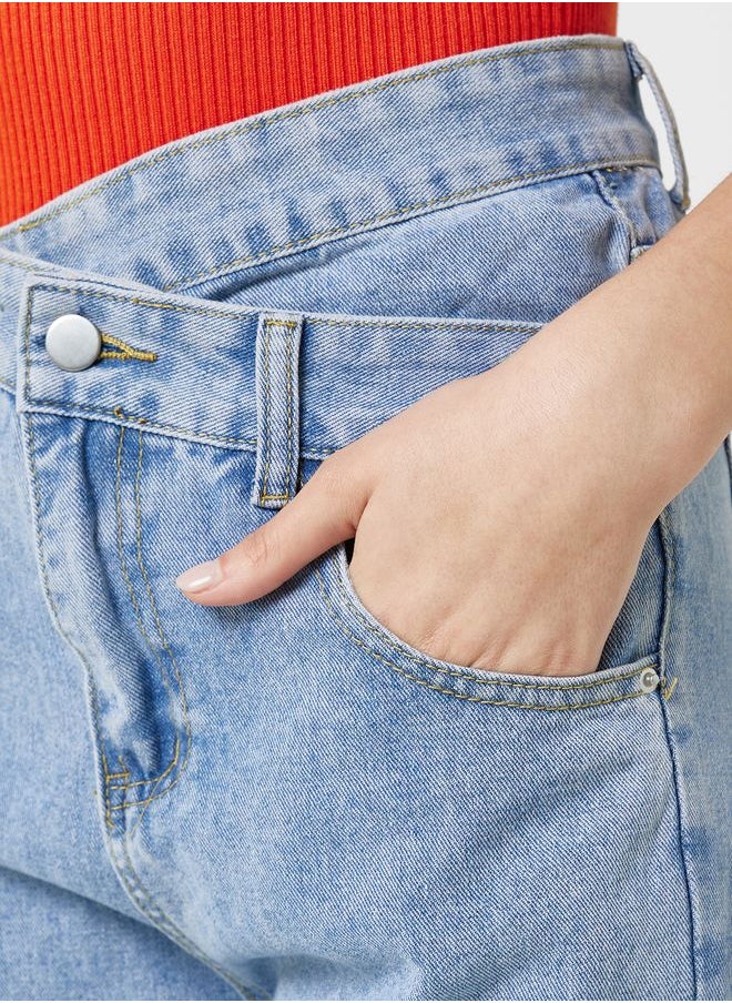 Ginger - Overlap Waist Cropped Jeans - Image 1