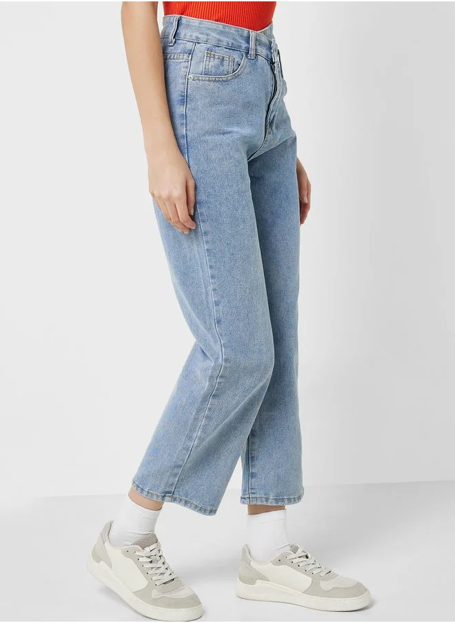 Ginger Overlap Waist Cropped Jeans