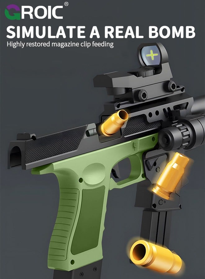 GROIC Combination Soft Bullet Toys Gun for Boys, Empty Shell Ejecting Design,Blasting Toy Foam Blaster with 20 Soft Foam Bullets,Shell-throwing Soft Gun(Green)  - Image 3