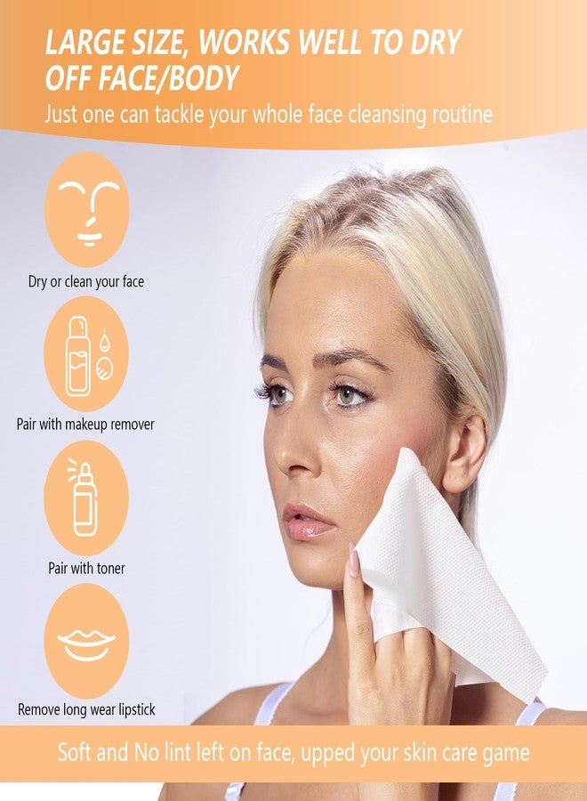 eggs sound Disposable Face Towel with Bamboo Drawer Storage Box - Face Towelettes Disposable XL, Facial Towels Disposable, Makeup Organizer for Clean Towels, Makeup Remover Dry Wipes Washcloths 50 Ct - Image 5