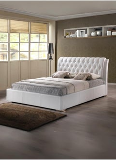 Bed and Mattress Zone California King Tufted Upholstered Bed 190x90 Single Size White Color 
