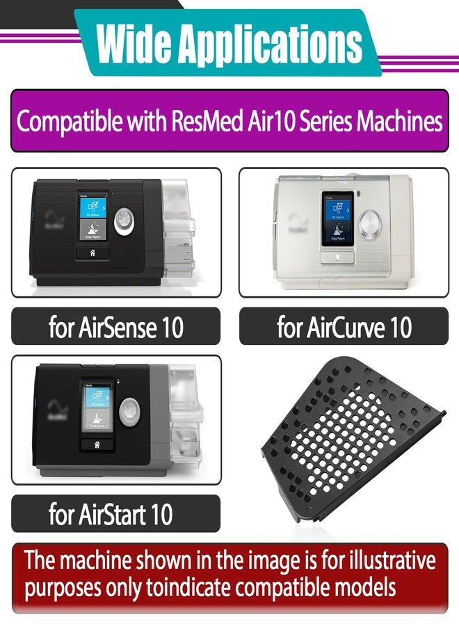 Joworthy 3 Pcs 19729 Filter Side Covers Compatible with ResMed AirSense 10, AirStart 10, AirCurve 10 CPAP/AutoSet/VPAP Machines, Durable Material Replacement Side Panel, Secure Fit(Black) - Image 4