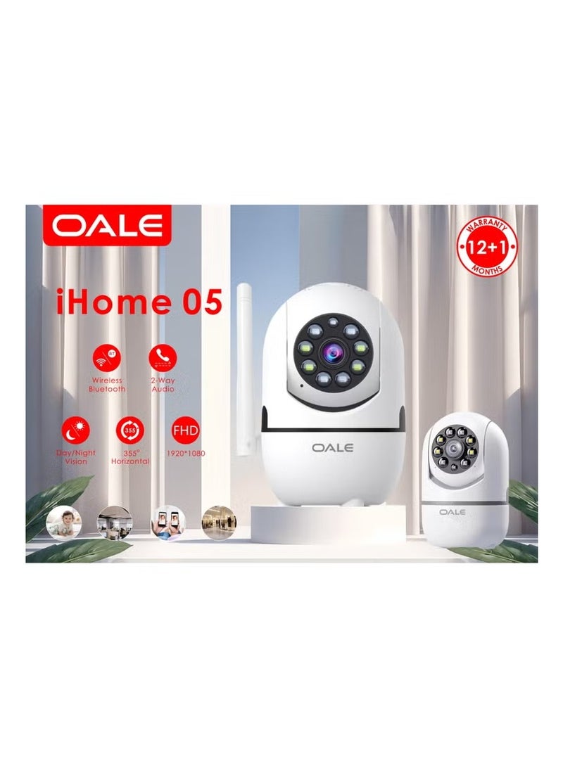 OALE iHome 05 Smart WiFi Security Camera – 1080p Full HD, 355° Pan View, Night Vision, Motion Detection, Real-Time 2-Way Audio – Indoor Surveillance System - Image 2