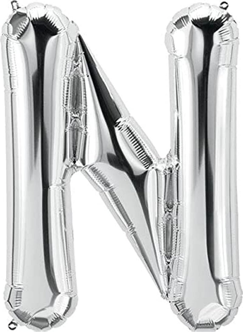 Balloon Foil Balloon - Mcolour - Letter N - Medium Size - Silver