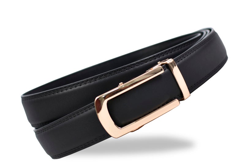 NAPA HIDE Men's Genuine Leather Belt for Men| Premium Auto-Lock Buckle | Adjustable up to 48” | Formal & Casual Wear | Micro-Adjust Fit | Stylish Gift Box Included (JET BLACK1) - Image 1
