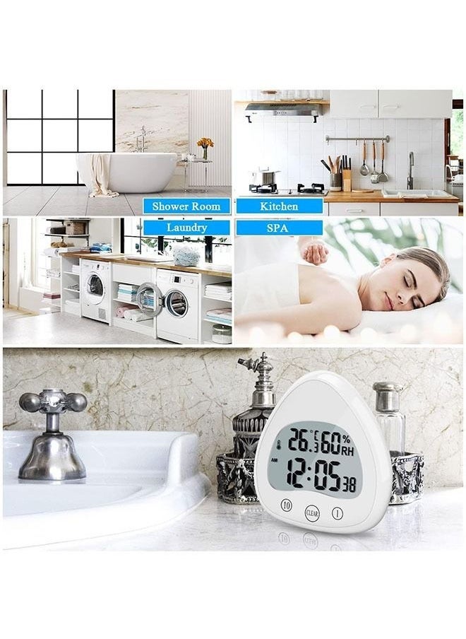 Arabest - Waterproof Bathroom Clock with Suction Cup, Shower Clock, Digital Temperature Humidity Clock, Multi-function Large-Screen Display, For Bathroom, Bedroom, Kitchen - Image 1