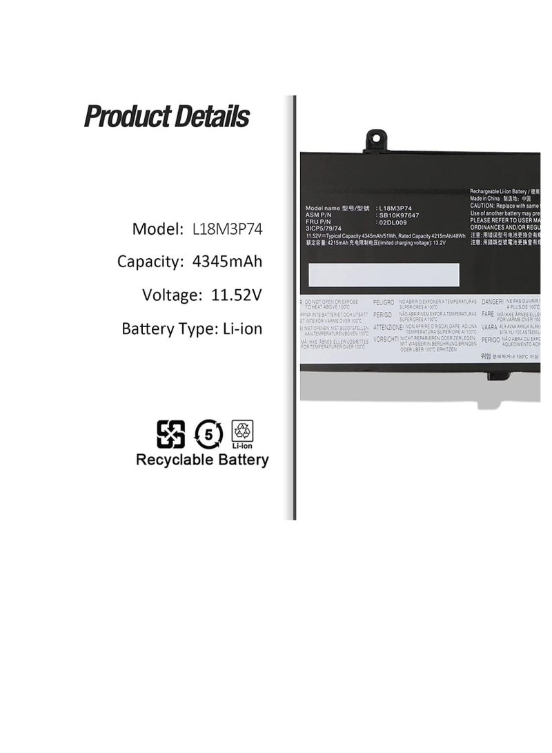 Zexen L18M3P74 L18M3P73 Laptop Battery Compatible With Lenovo ThinkPad T490 T495 P43S T14 P14S Gen 1 2 1st 2nd 20N2 20N3 20RY 20RX 20NJ 20NK 20RH 20RJ 20S0 20 20 0 S1 2. 0W0 20W1 20S4 20S5 20VX L18C3P72 - Image 2