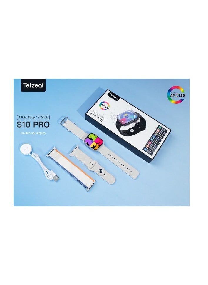 تلزيل - ساعة ذكية من هاتف telzeal S10 pro - باللون الذهبي - Image 1