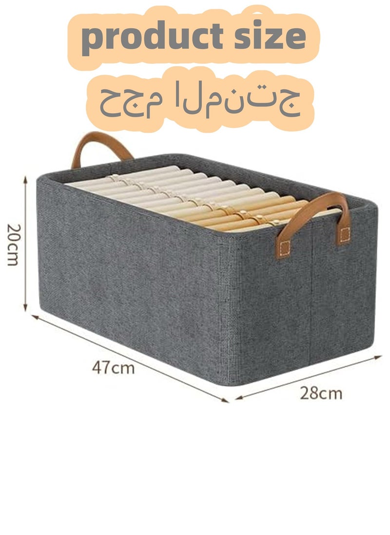 Anmi 2 Pcs Storage Box, Foldable Gray Clothes Drawer  Storage  - Image 2