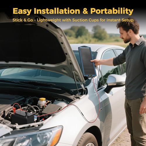 SUNAPEX 12V Solar Battery Charge: Waterproof Portable Solar Panel Kit - Battery Maintainer Trickle Charger - with Upgrade Built in Charge Controller for Car Boat RV Trailer Automotive Motorcycle - Image 4