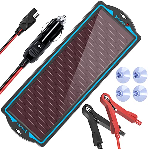 SUNAPEX 12V Solar Battery Charge: Waterproof Portable Solar Panel Kit - Battery Maintainer Trickle Charger - with Upgrade Built in Charge Controller for Car Boat RV Trailer Automotive Motorcycle - Image 1