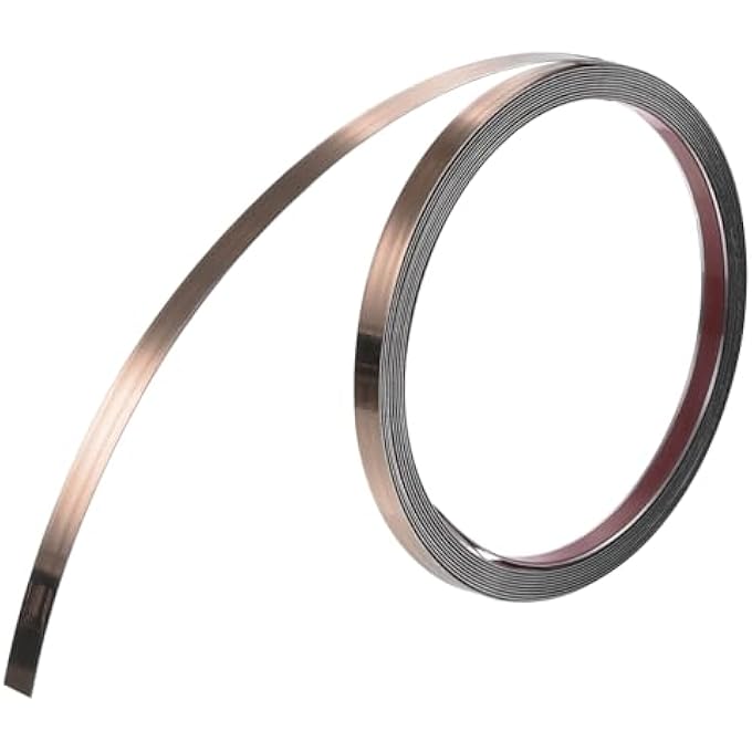 WALL TRIM MOLDING WITH WORKING GLOVES, 16.4FT X 0.4IN STAINLESS STEEL PEEL AND STICK WALL TRIM FOR MIRROR FRAME EDGE, TV BACKGROUND WALL, HOME WALL DECOR ROSE GOLD - Image 2