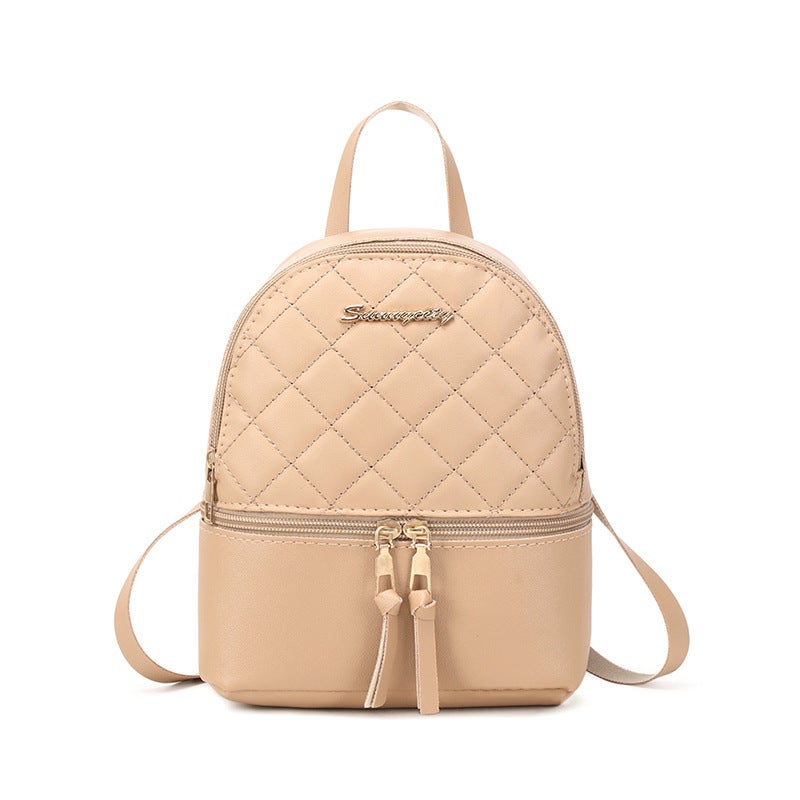 2023 Multi-Function Dual-Zip Womens Backpack Apricot 