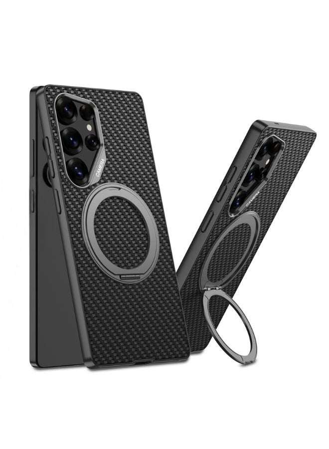 ليكا غطاء سامسونج جالاكسي S25 ألترا الخلفي الواقي الثقيل، غطاء مقاوم للصدمات بتصميم نحيف وقوي، مقاوم للخدوش والسقوط – تصميم جديد (كربوني) - Image 1