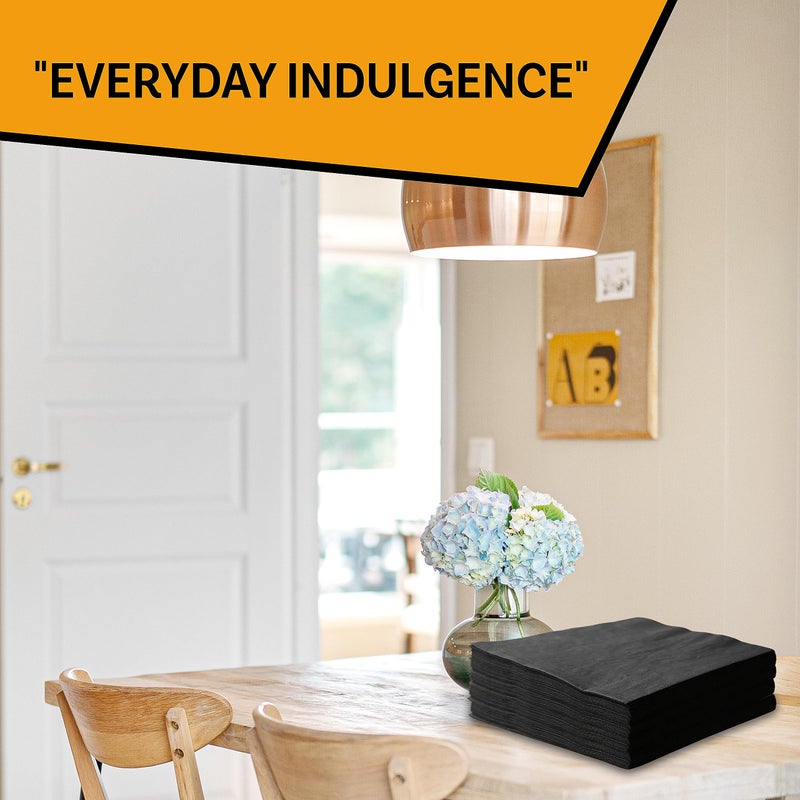 Perfectware - 2 Ply Black-200ct Perfect Stix 2 Ply Beverage Black Napkin-200 Paper Cocktail Beverage Napkin Black, 9.5" x 9.5" (Pack of 200) - Image 3