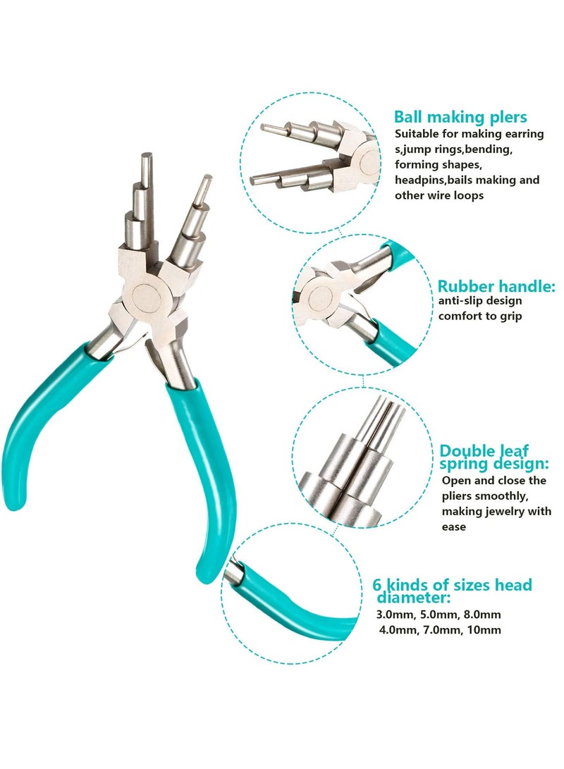 Zikra 2 Pieces Jewelry Making Tool, 6 IN 1 Jewelry Bail Making Pliers and Nylon Jaw Flat Nose Pliers Loop Pliers for Jewelry Making Beading Looping Shaping Wire DIY Crafts - Image 3