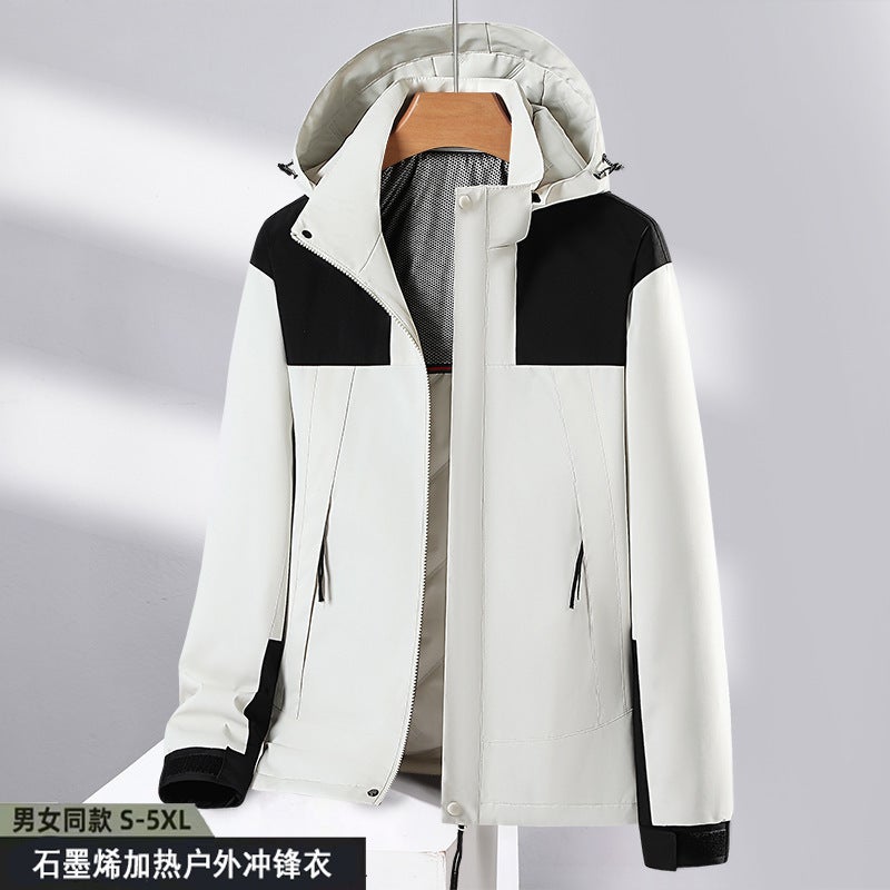 Winter New Men'S Cotton-Padded Jacket Cotton And Thickening Warm Couple Jacket Graphene Self-Heating Mountaineering Jacket - Image 2