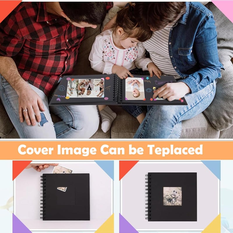 HASTHIP ® 2PCS Scrapbook Baby Album 6.9 Inch with DIY Accessory Kit, Handmade Scrapbooking Photo Album for Baby Guest Book Children Gift 40 Pages - Image 5