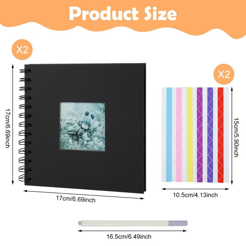 HASTHIP ® 2PCS Scrapbook Baby Album 6.9 Inch with DIY Accessory Kit, Handmade Scrapbooking Photo Album for Baby Guest Book Children Gift 40 Pages - Image 2