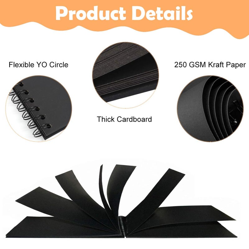HASTHIP ® 2PCS Scrapbook Baby Album 6.9 Inch with DIY Accessory Kit, Handmade Scrapbooking Photo Album for Baby Guest Book Children Gift 40 Pages - Image 3