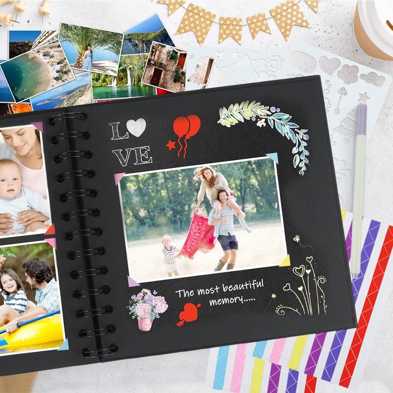 HASTHIP ® 2PCS Scrapbook Baby Album 6.9 Inch with DIY Accessory Kit, Handmade Scrapbooking Photo Album for Baby Guest Book Children Gift 40 Pages - Image 4