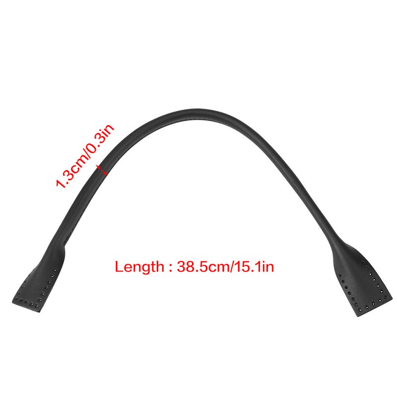 2Pcs Genuine Leather Bag Straps Handle for DIY Hand Accessories Thread Black - Image 4