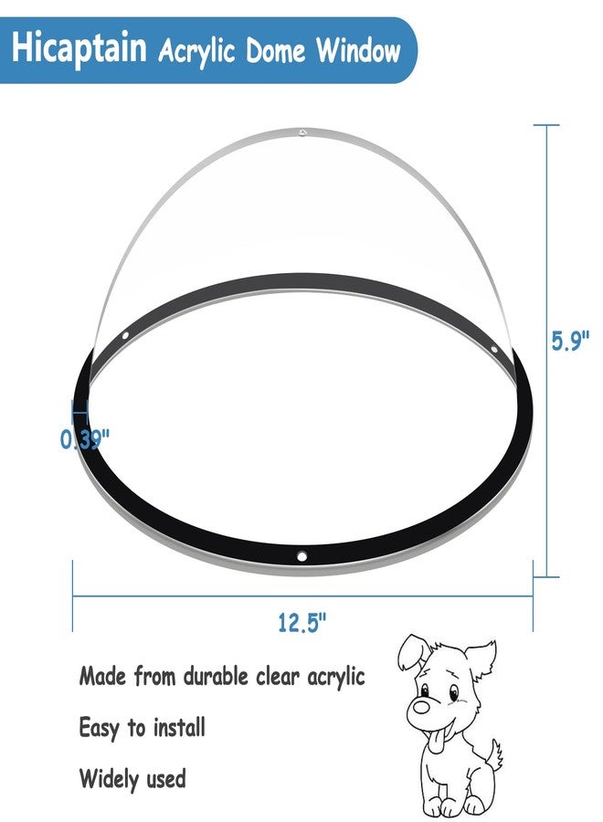 HiCaptain 2 Pack Dog Fence Window with Cleaning Cloth, Clear Acrylic Pet Dome Window, Pet Peek Window for Dog Fence to Relieves Stress, Reduced Barking, Easy Installation -12.5"(2 Pack) - Image 2