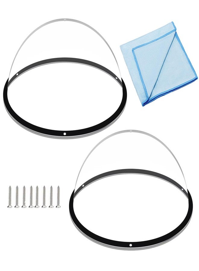 HiCaptain 2 Pack Dog Fence Window with Cleaning Cloth, Clear Acrylic Pet Dome Window, Pet Peek Window for Dog Fence to Relieves Stress, Reduced Barking, Easy Installation -12.5"(2 Pack) - Image 1