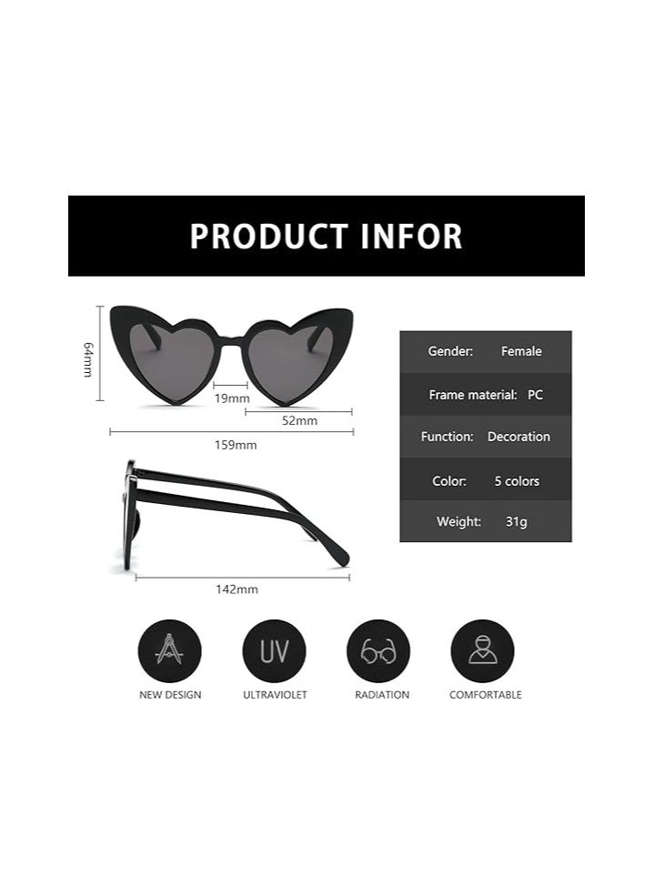 Black Heart-shaped Sunglasses