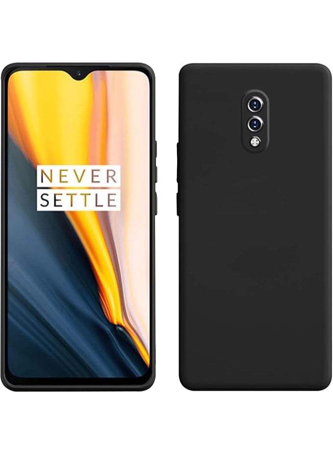 Silicone Case for Oneplus 7, Silky-soft touch Full-Body Protective Case, Shockproof cover with Microfiber Lining for Oneplus 7 Black - Image 1