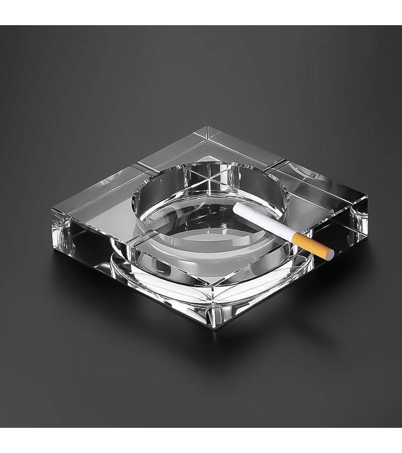 Square Transparent Crystal Ashtray European Office Living Room Decor - Image 4