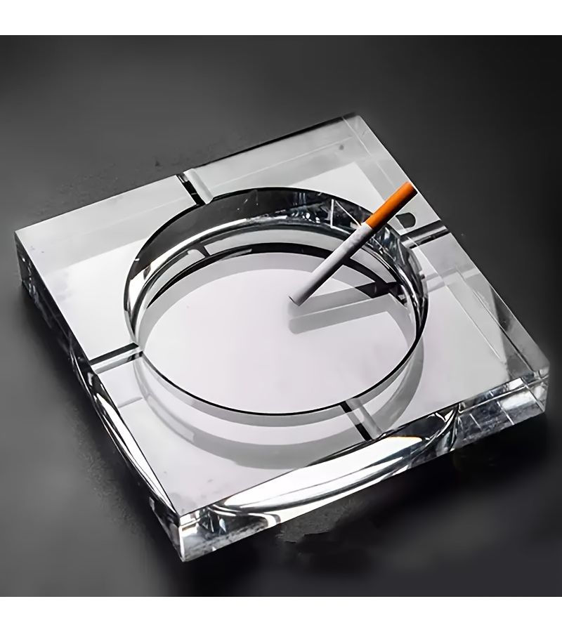 Square Transparent Crystal Ashtray European Office Living Room Decor - Image 5