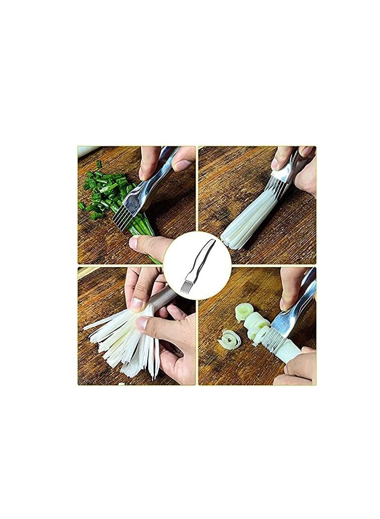 Excefore 2 Pack Shred Silk The Knife Stainless Steel Vegetable Chopper Onion Garlic Cutter Food Kitchen Speedy Chopper - Image 3