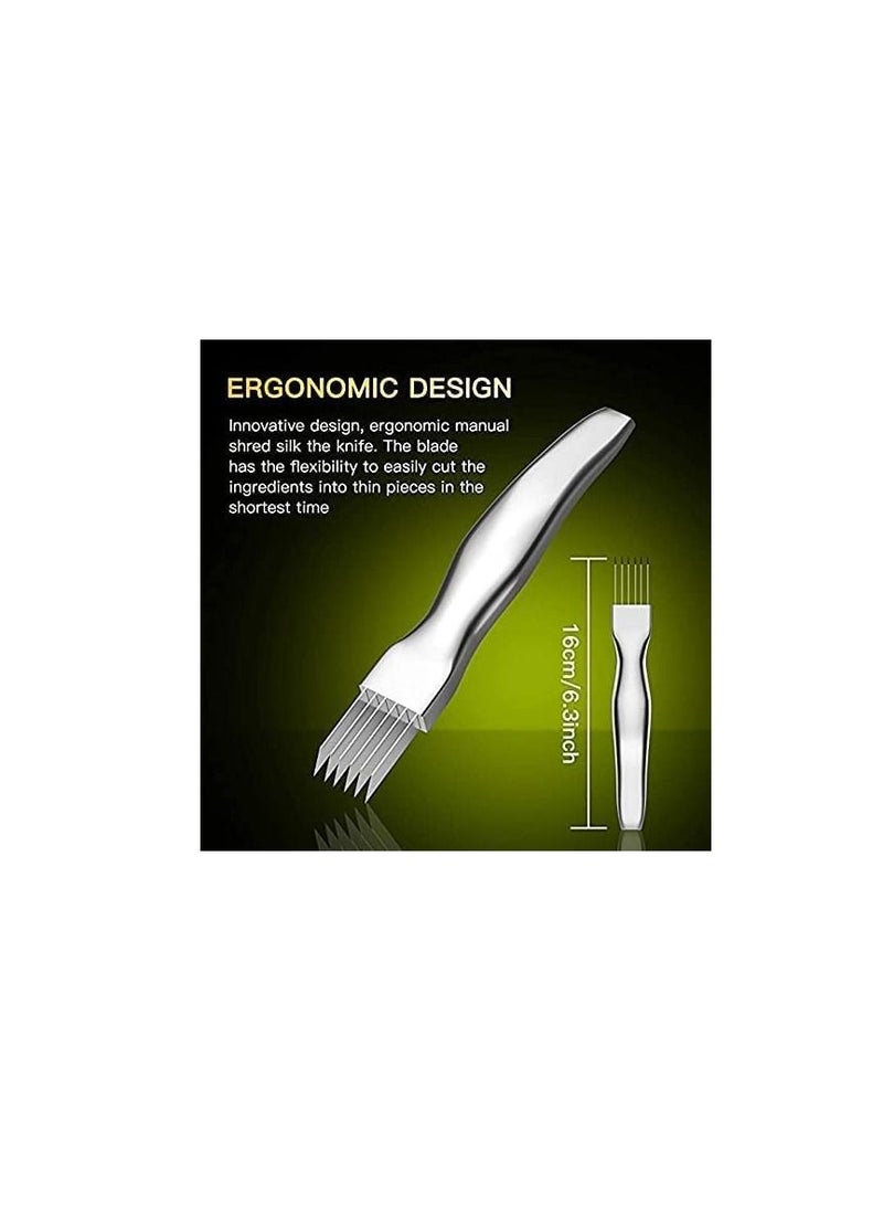Excefore 2 Pack Shred Silk The Knife Stainless Steel Vegetable Chopper Onion Garlic Cutter Food Kitchen Speedy Chopper - Image 2
