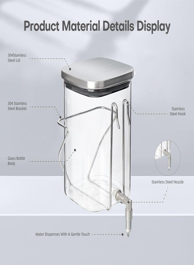HardcorePet Premium Stainless Steel & Glass Pet Water Bottle - Firing Pin No-Drip Dispenser for Rabbits/Parrots/Rodents | 3 Size Options with Universal Cage Mount (350ml) - Image 4