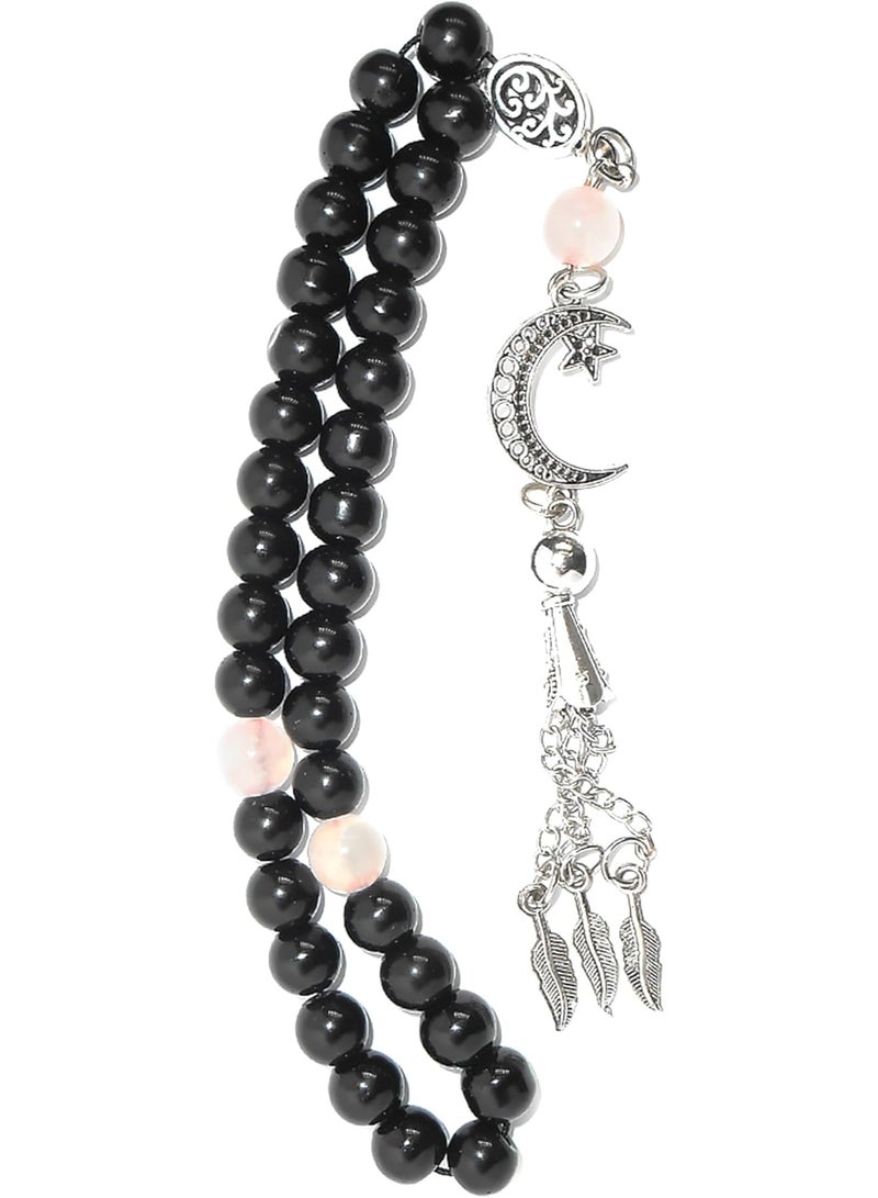 Handmade Rosary – A Unique Combination of Agate Stones with Natural Rose Quartz Stone for Daily Meditation, Prayer, Positivity & Peace – Perfect Gift for Any Occasion - Image 1