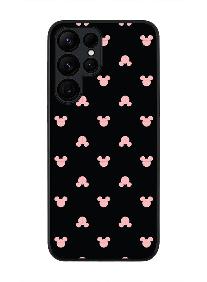 Stylizedd Rugged Black edge case for Samsung Galaxy S24 Ultra, Slim fit Soft Case Flexible Rubber Edges Anti Drop TPU Gel Thin Cover- Mickey Print - Image 1