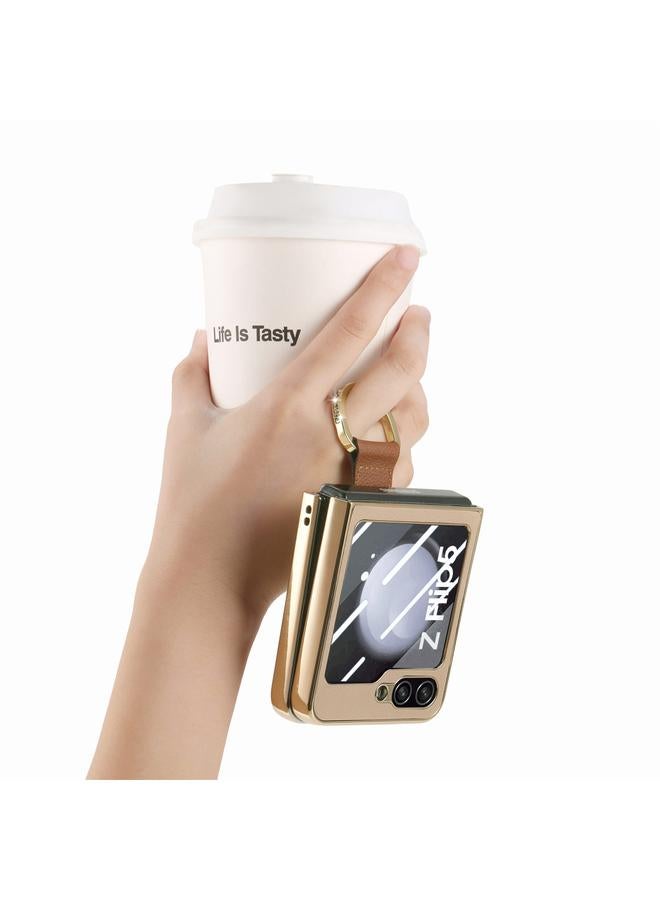 اس-توب جراب لهاتف Samsung Galaxy Z Flip5 5G، جراب هاتف مدمج بشاشة خلفية مطلية بالكمبيوتر - Image 4