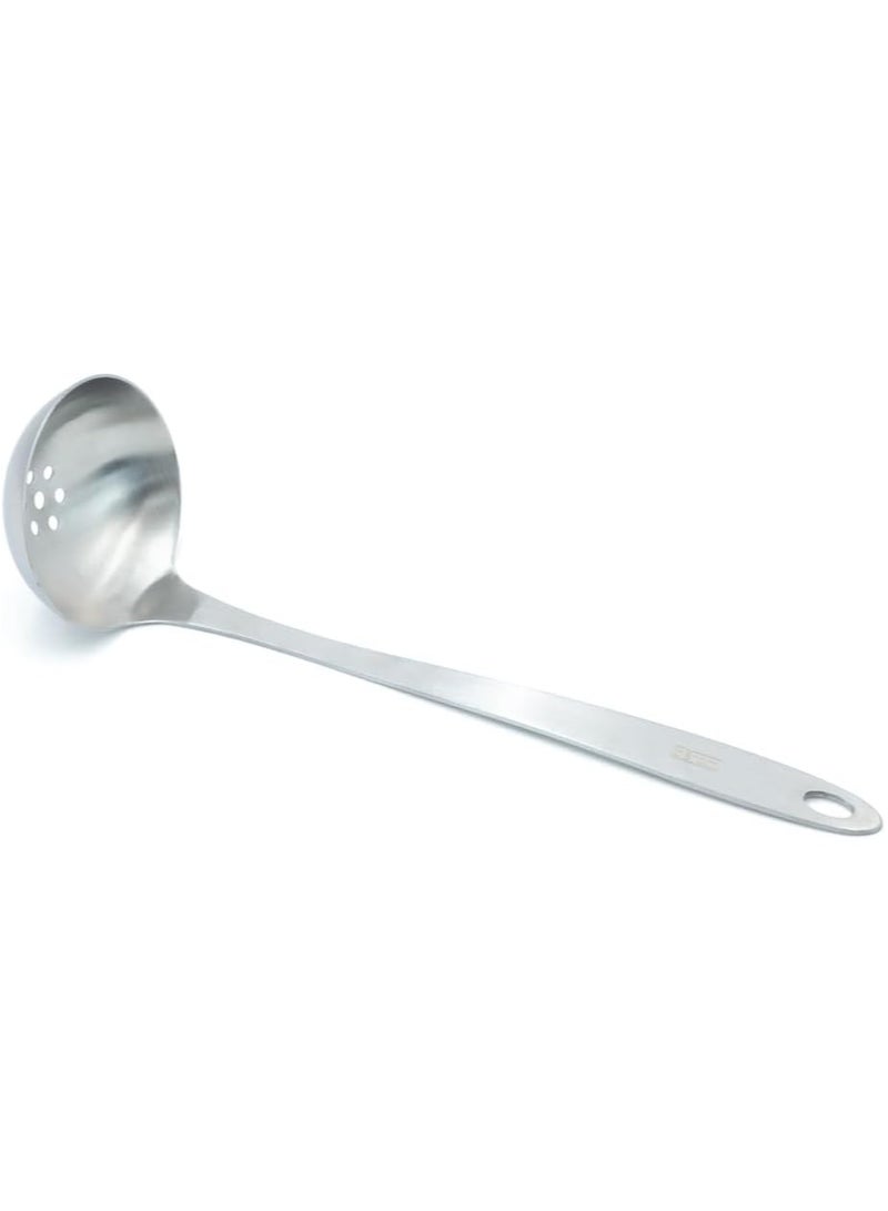 بيرام مغرفة حساء بيرام من الفولاذ المقاوم للصدأ، أدوات طهي، أداة مطبخ، آمنة بنسبة 100% للاستخدام الغذائي، مدمجة وخفيفة الوزن، بتصميم أنيق، مطفية بالكامل، باللون الفضي