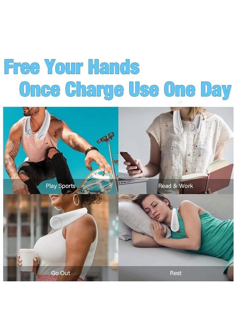Gravity Portable Neck Fan,Hands Free Bladeless Fan, 360° Cooling Personal Wearable Fan 3 Speeds 4000mAh Rechargeable Battery Operated, No Hair Twisting, Headphone Design Neck Fan for Women Men - Image 2