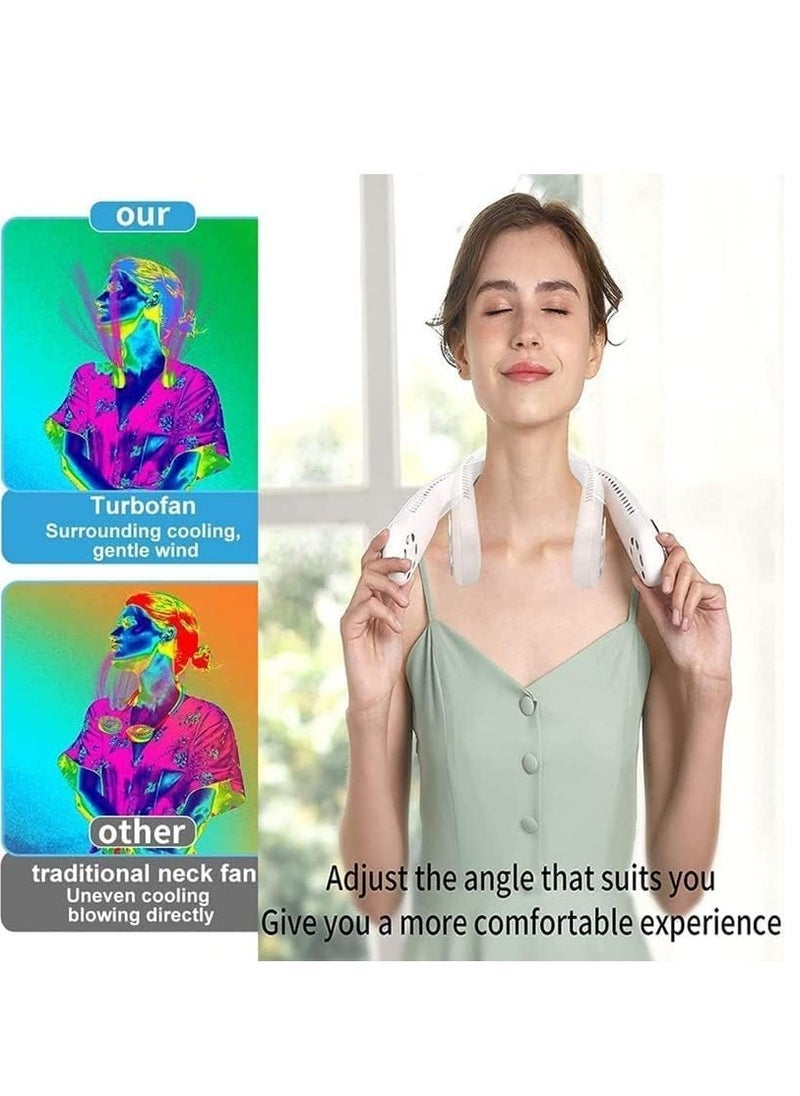 Gravity Portable Neck Fan,Hands Free Bladeless Fan, 360° Cooling Personal Wearable Fan 3 Speeds 4000mAh Rechargeable Battery Operated, No Hair Twisting, Headphone Design Neck Fan for Women Men - Image 3