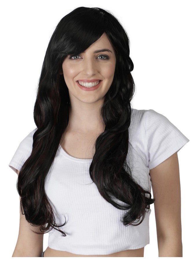 LUSH LOCKS Women'S Full Head Wig Medium Length Long Layered Synthetic Hair Wig For Women And Girls (Black)  - Image 1